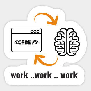 Code brain Sticker